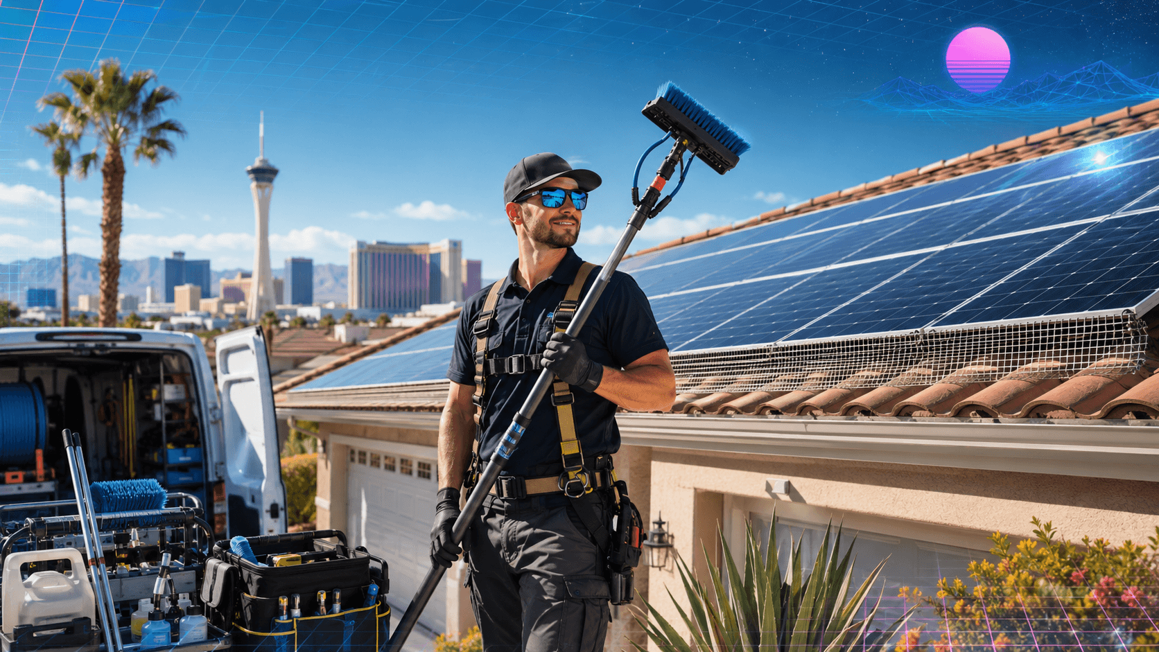 Solar Pigeon Control technician and service setup